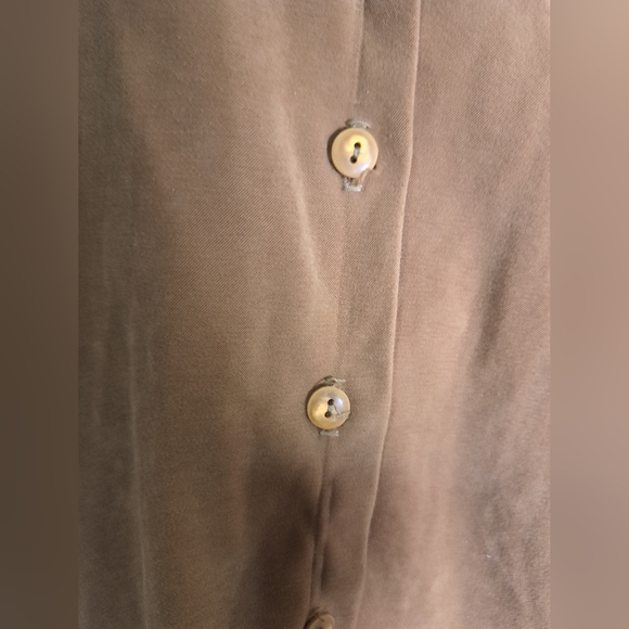 Accomplice Faux Sude Button up Tan Shirt - Picture 2 of 6